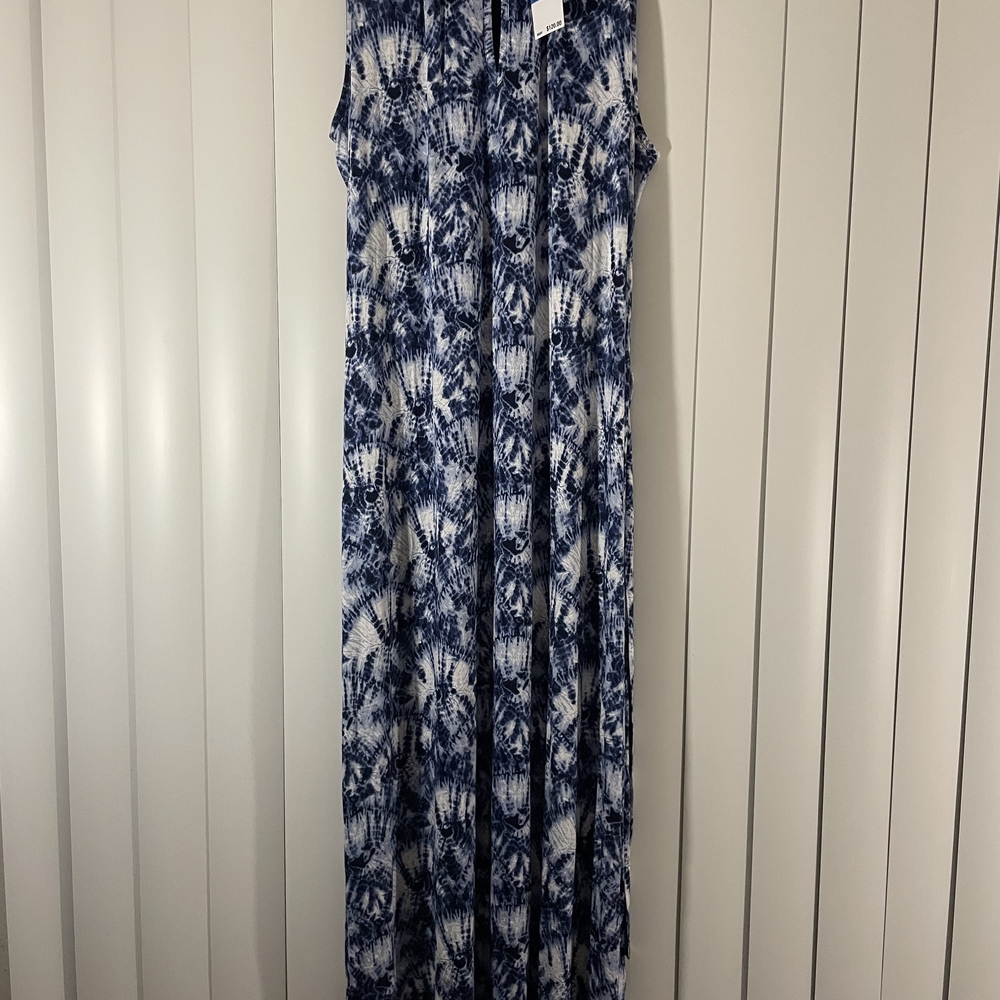 Michael Kors Blue and White Maxi Dress